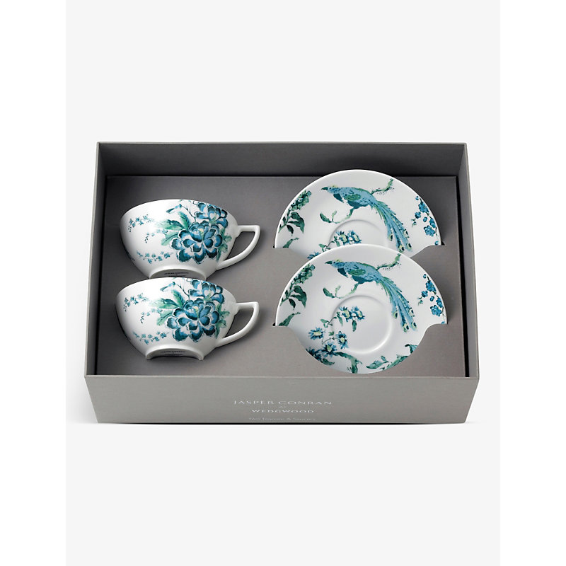 Shop Jasper Conran Wedgwood Jasper Conran @ Wedgwood Chinoiserie Fine Bone China Teacup And Saucer Set Of Two