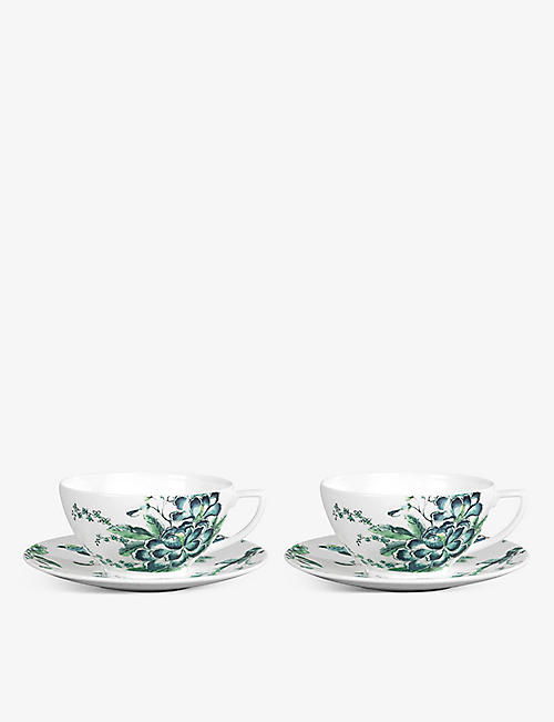 JASPER CONRAN @ WEDGWOOD: Chinoiserie fine bone china teacup and saucer set of two
