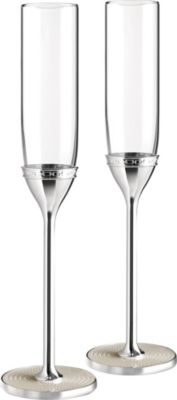 VERA WANG @ WEDGWOOD: With Love Nouveau Pearl toasting flutes set of two