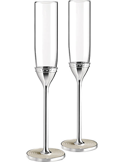 VERA WANG @ WEDGWOOD: With Love Nouveau Pearl toasting flutes set of two