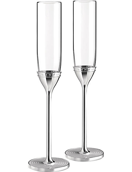 VERA WANG @ WEDGWOOD: With Love Nouveau Silver toasting flutes set of two