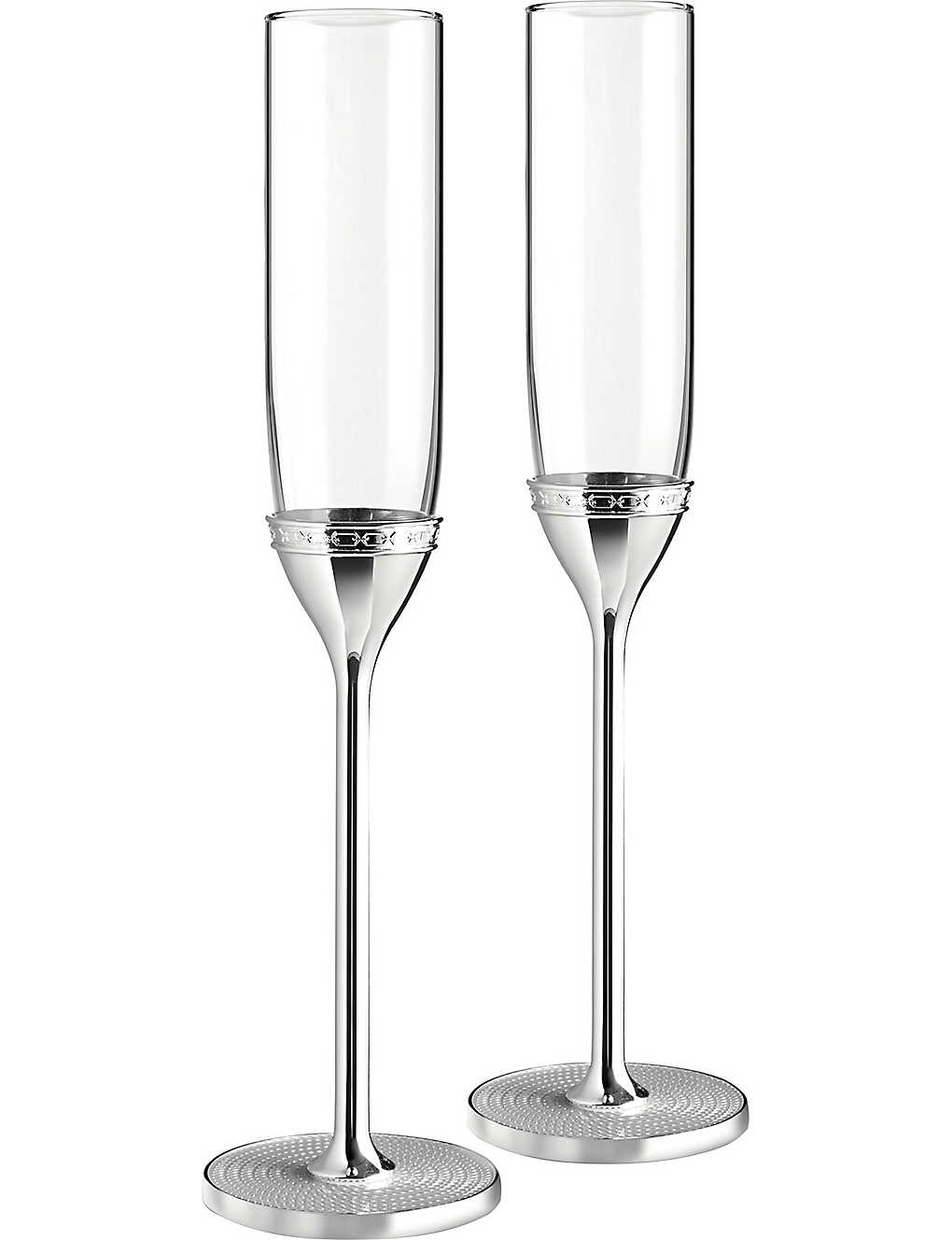 Vera Wang Wedgwood Vera Wang @ Wedgwood With Love Nouveau Silver Toasting Flutes Set Of Two
