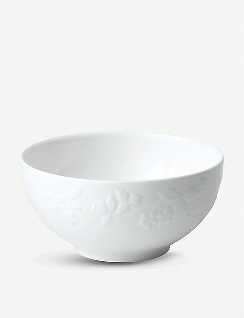 WEDGWOOD: Wild Strawberry embossed bone china cereal bowl 15cm