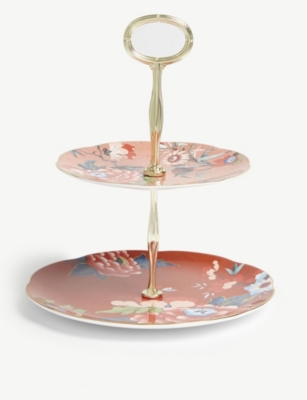 WEDGWOOD: Paeonia Blush two tier cake stand