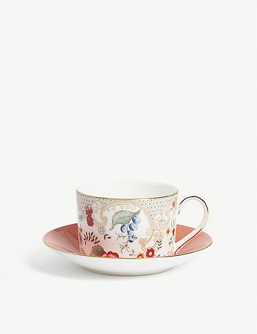 WEDGWOOD: Wonderlust Rococo Flowers teacup and saucer