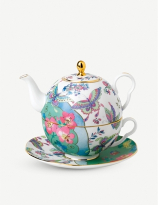 Wedgwood Butterfly Bloom 24ct Yellow-gold And China Teapot For One 940ml