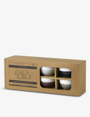 ROYAL DOULTON: Coffee Studio porcelain cappuccino cup and saucer set of four