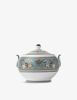 Wedgwood Florentine Turquoise Bone-china Sugar Bowl 10cm