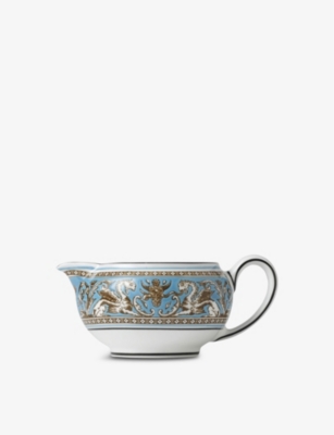 WEDGWOOD: Florentine Turquoise fine bone china cream jug 150ml
