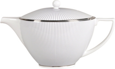 JASPER CONRAN @ WEDGWOOD: Pinstripe bone-china teapot 1.2L
