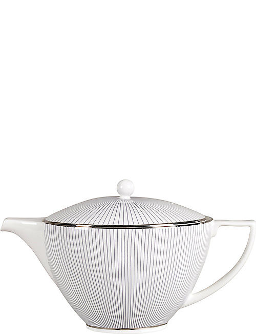JASPER CONRAN @ WEDGWOOD: Pinstripe bone-china teapot 1.2L