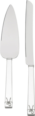 Vera Wang Wedgwood Love Knots Silver-plated Cake Knife And Server Set