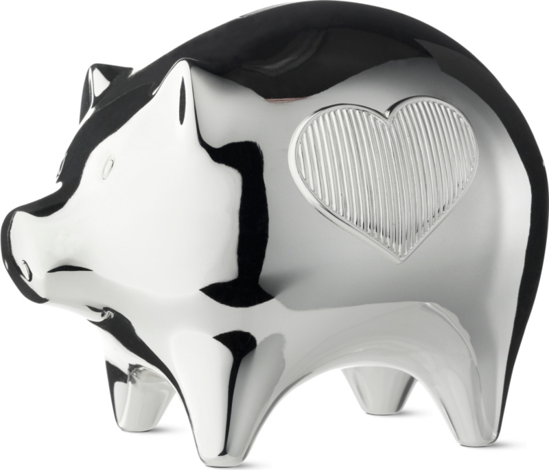 VERA WANG @ WEDGWOOD   Silver plated baby piggy bank