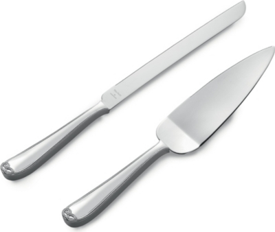 Vera Wang Wedgwood X Vera Wang Silver-plated Stainless-steel Cake Knife And Server Set