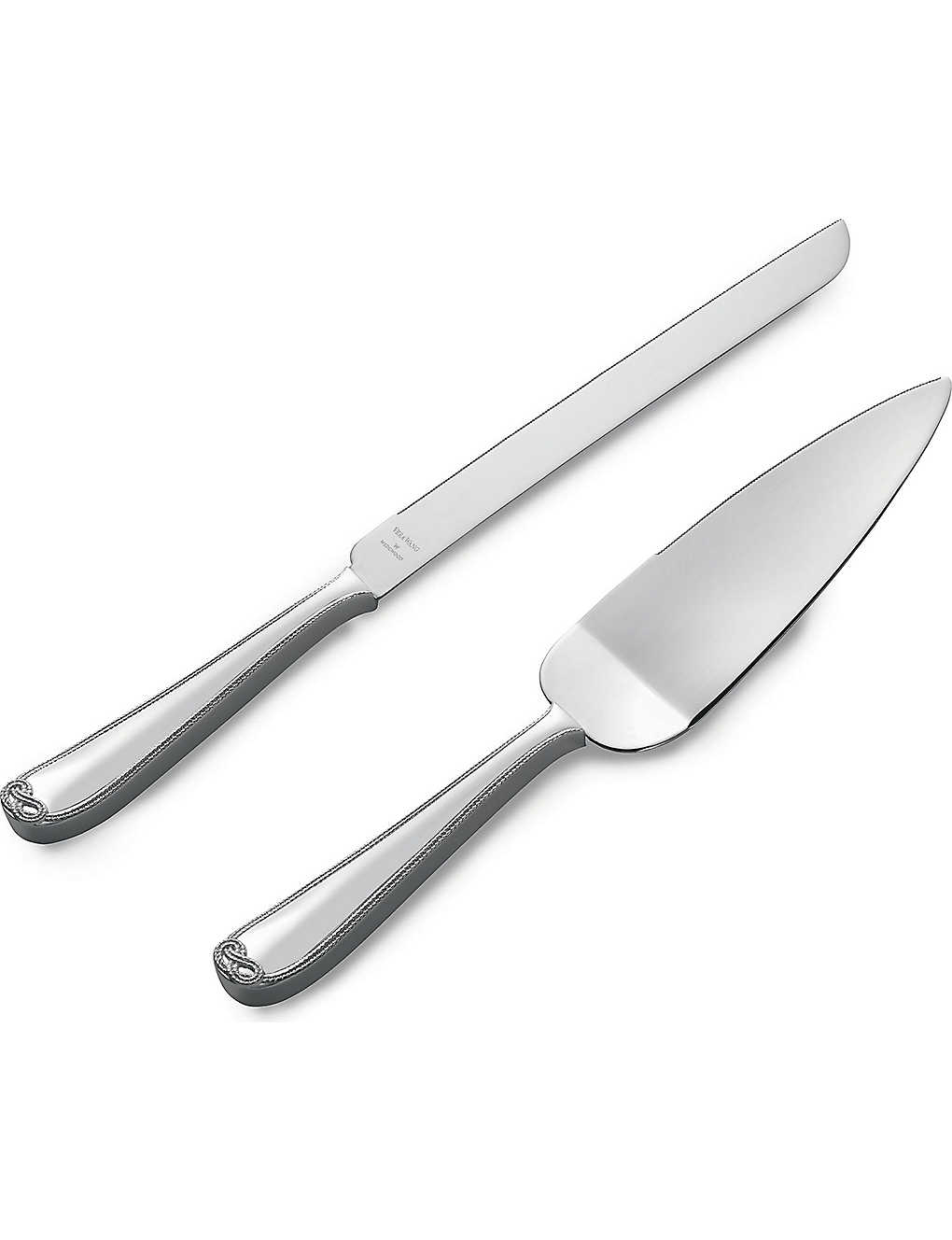 Vera Wang Wedgwood Vera Wang @ Wedgwood Wedgwood X Vera Wang Silver-plated Stainless-steel Cake Knife And Server Set