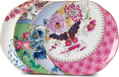 WEDGWOOD: Butterfly Bloom set of four plates