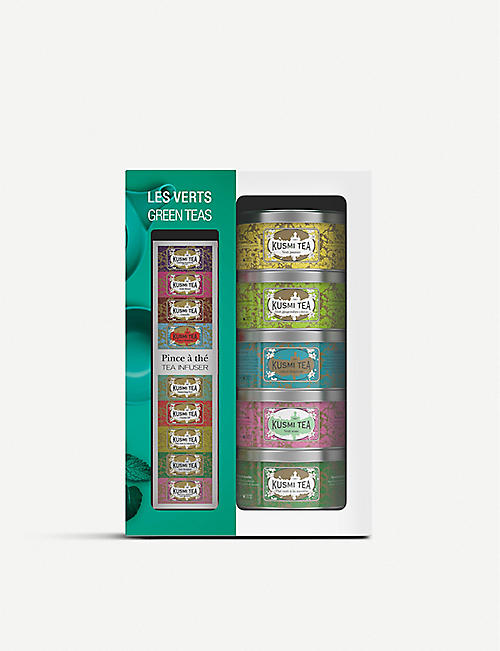 KUSMI TEA: 绿色礼品茶滤网 5 盒装 25 克