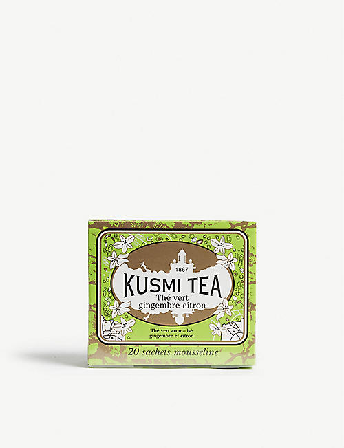 KUSMI TEA: Green ginger and lemon tea box of 20