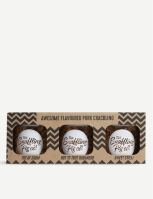 SNAFFLING PIG - Pig 'N' Mix hot pork scratchings set 600g | Selfridges.com