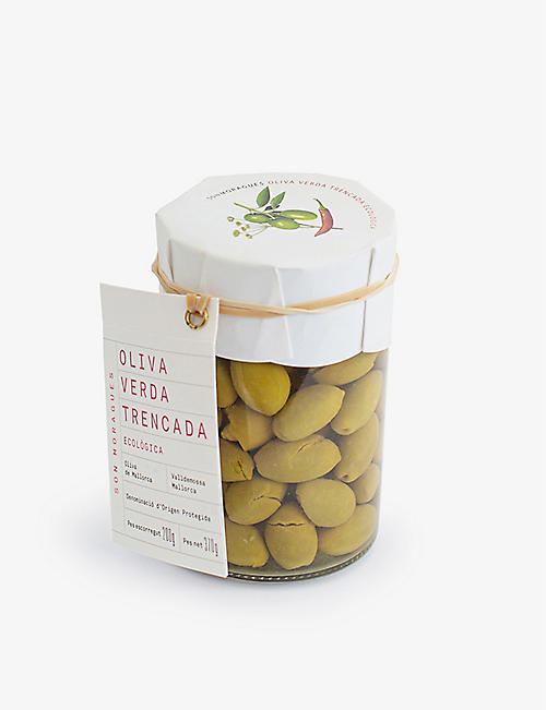 SON MORAGUES: Broken green olives jar 355g