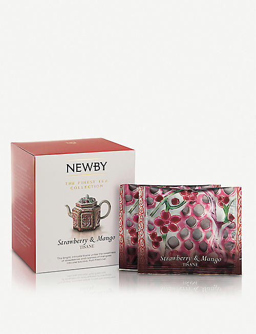 NEWBY TEAS UK: 草莓和芒果金字塔茶包 15 盒装 37.5 克