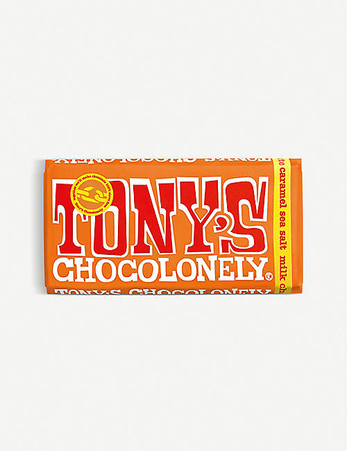TONY'S: Salted caramel milk chocolate bar 180g