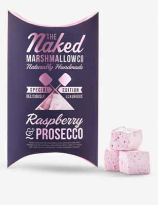 THE NAKED MARSHMALLOW: Raspberry and prosecco gourmet marshmallows 100g