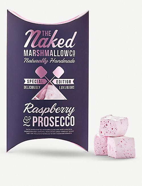 THE NAKED MARSHMALLOW: Raspberry and prosecco gourmet marshmallows 100g