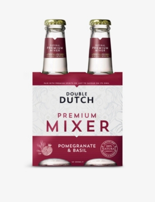 DOUBLE DUTCH: Pomegranate and basil premium mixer pack of four 200ml