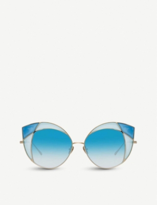 LINDA FARROW - 856 C7 cat-eye titanium sunglasses  display picture 3
