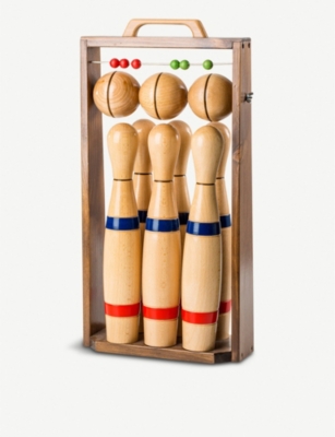 wooden skittles set