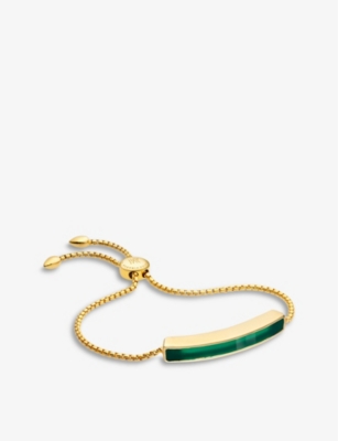 MONICA VINADER: Baja 18ct gold-plated vermeil and green onyx bracelet