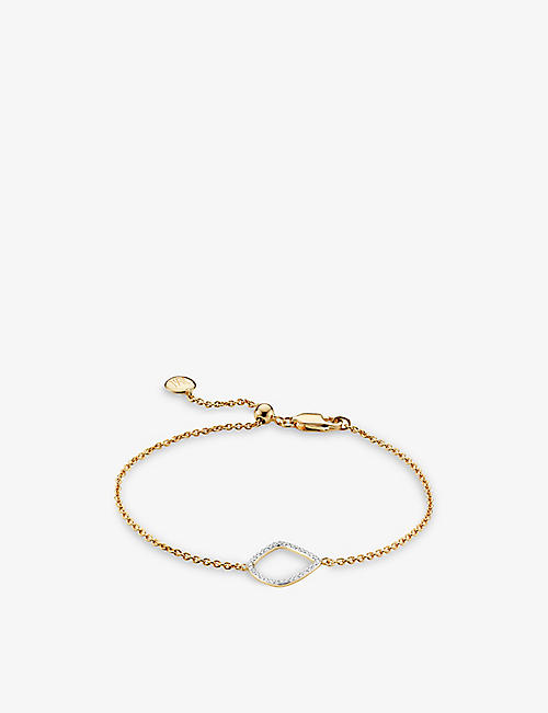 MONICA VINADER: Riva kite chain 18ct yellow gold-plated vermeil silver and 0.044ct diamond bracelet