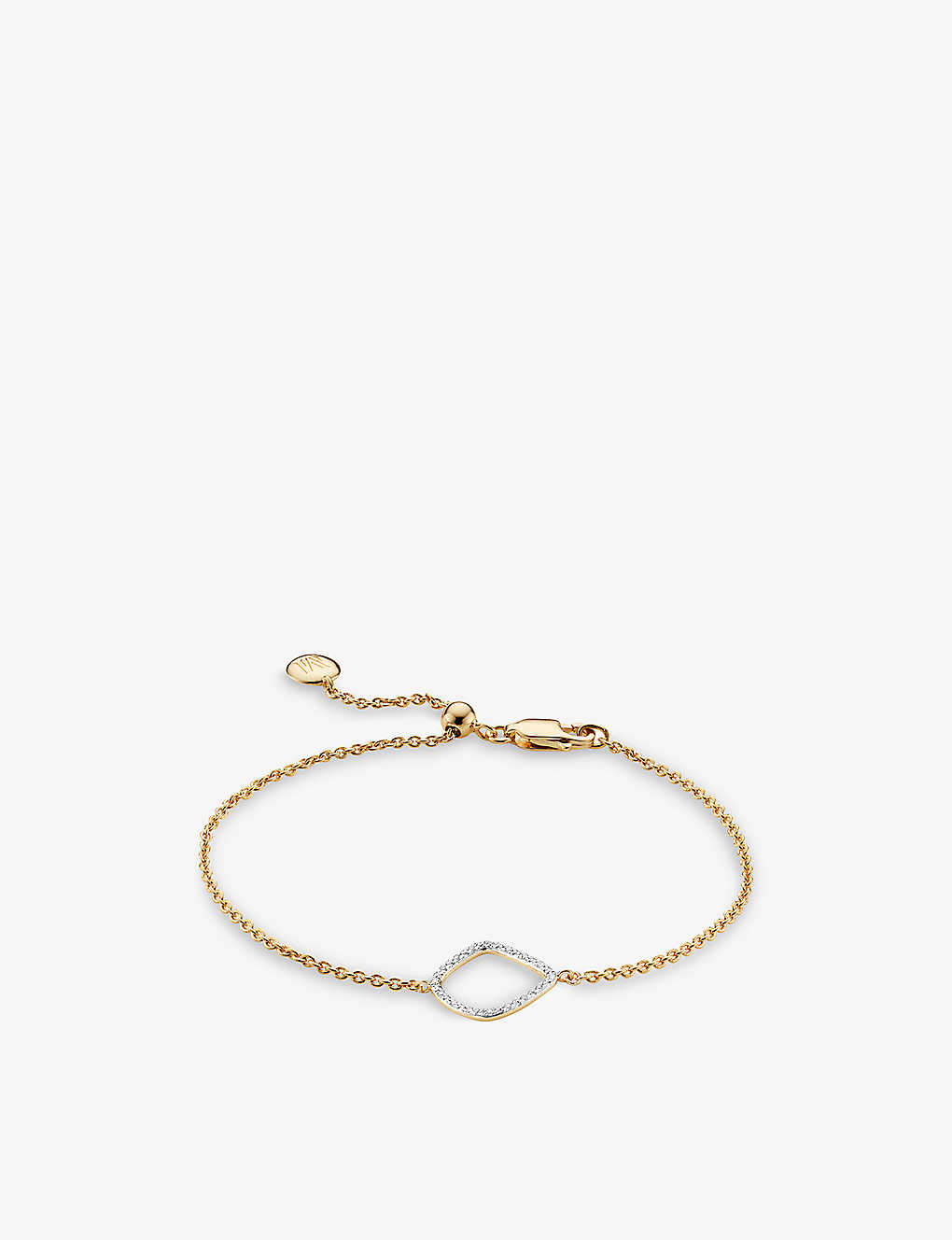 Monica Vinader Riva Kite Chain 18ct Yellow Gold-plated Vermeil Silver And 0.044ct Diamond Bracelet