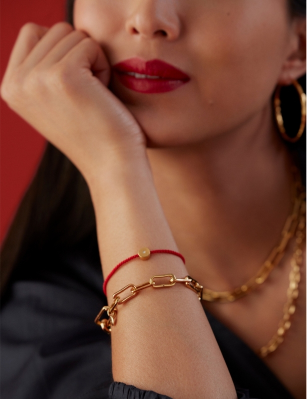 Linear Solo 18ct yellow gold-plated vermeil silver and diamond friendship bracelet