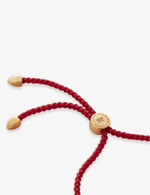 Monica Vinader Linear Cord Bracelet In Gold / Red
