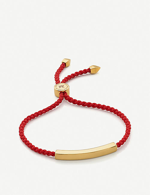 MONICA VINADER: Linear 18ct yellow gold-plated vermeil sterling-silver friendship bracelet