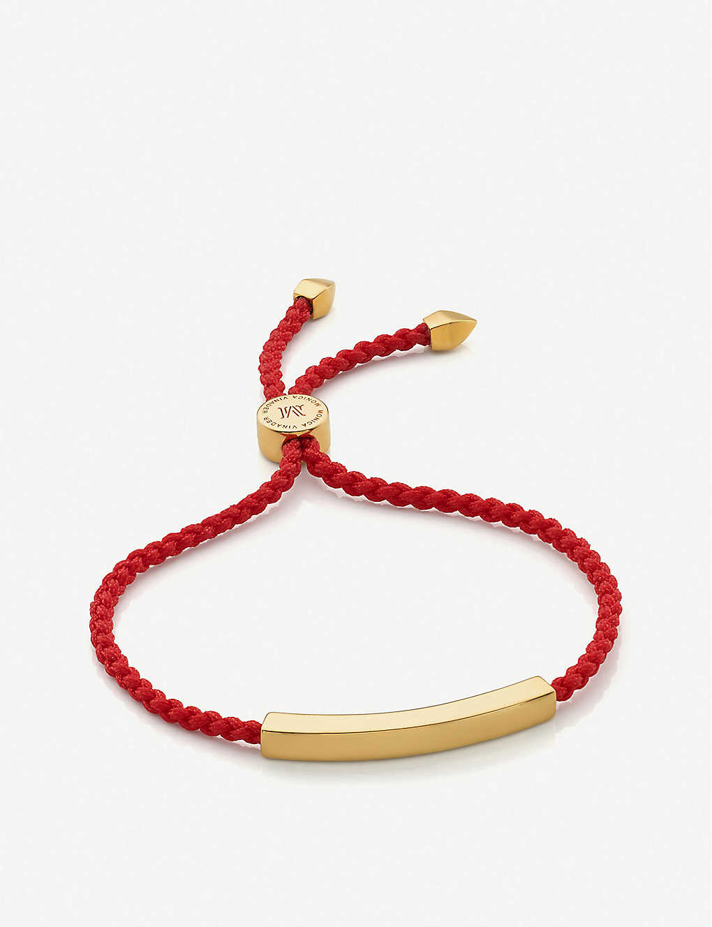 Monica Vinader Women's Linear 18ct Yellow Gold-plated Vermeil Sterling-silver Friendship Bracelet In Gold / Red