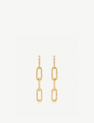 MONICA VINADER: Alta Cap Charm Cocktail 18ct gold-vermeil link earrings
