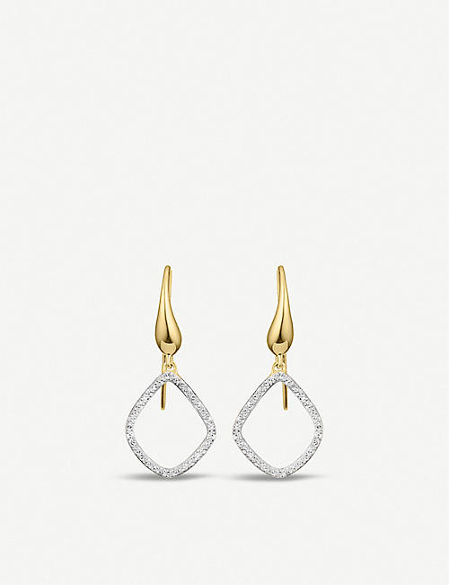 MONICA VINADER: Riva Kite 18ct yellow-gold vermeil and pavé diamonds earrings