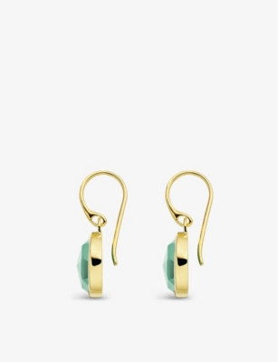 MONICA VINADER: Siren 18ct gold-plated wire earrings with green onyx