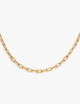 Shop Monica Vinader Women's 18 Ct Gold Alta Capture Charm 18ct Gold-vermeil Link Necklace