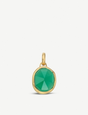 Siren medium 18ct gold-plated vermeil silver and green onyx pendant