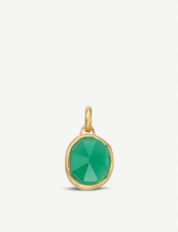 Siren medium 18ct gold-plated vermeil silver and green onyx pendant