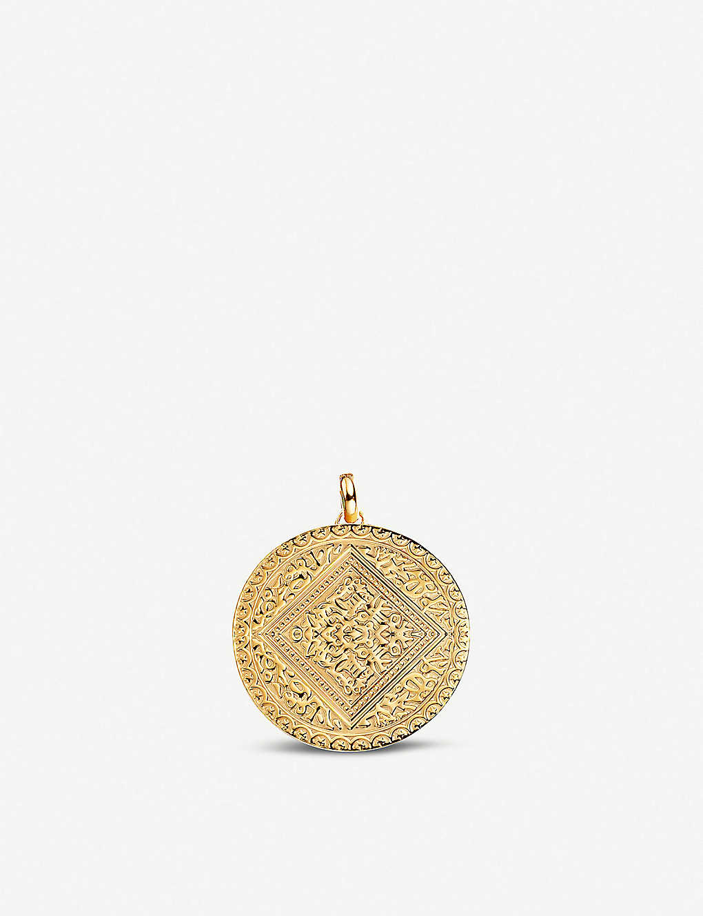 Shop Monica Vinader Womens Yellow Marie 18ct Yellow-gold Vermeil Mini Pendant In Yellow Gold