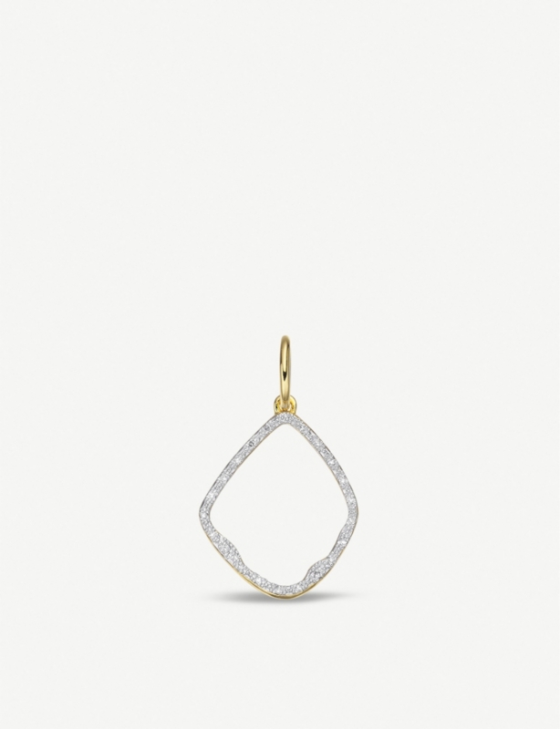 Riva Hoop 18ct yellow-gold vermeil and pavé diamonds pendant
