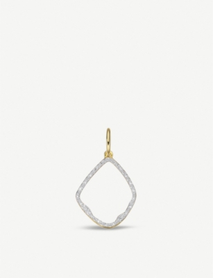 MONICA VINADER: Riva Hoop 18ct yellow-gold vermeil and pavé diamonds pendant