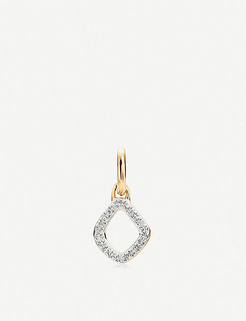 MONICA VINADER: Riva 18ct gold-vermeil and pave diamond pendant