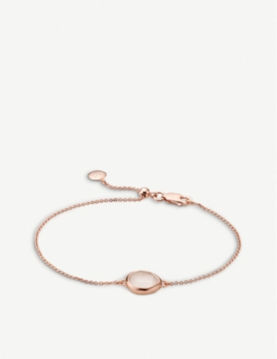 Siren Fine Chain Bracelet in 18ct Rose Gold Vermeil on Sterling Silver and  Rose Quartz