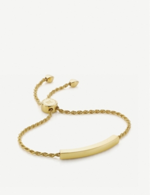 MONICA VINADER: Linear 18ct gold vermeil-plated silver bracelet